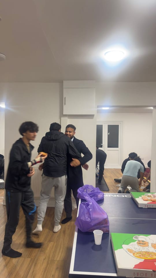 Youth socialising at the centre
